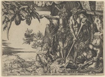 Heinrich Aldegrever (German, Paderborn ca. 1502–1555/1561 Soest) Copy of The Rich Man Transported to Hell, from The Parable of the Rich Man and Lazarus, after 1554 German,  Engraving; Sheet: 3 1/8 × 4 5/16 in. (8 × 10.9 cm) The Metropolitan Museum of Art, New York, Gift of Harry G. Friedman, 1957 (57.658.32) http://www.metmuseum.org/Collections/search-the-collections/427969