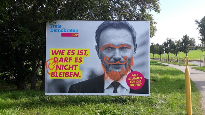 Fdp Christian Lindner Plakat street-art Wahlkampf