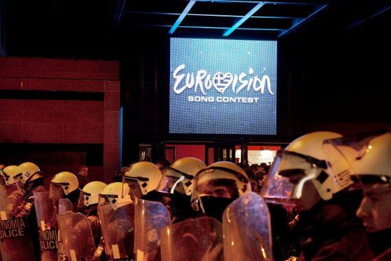 Eurovision Song Contest Aufstand Krawall Revolution Griechenland Polizei Riot Police