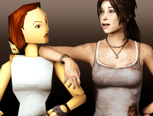 Tombraider Lara Croft meets her younger self
