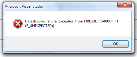Visual Studio Catastrophic Failure XD ick lach mer schlapp